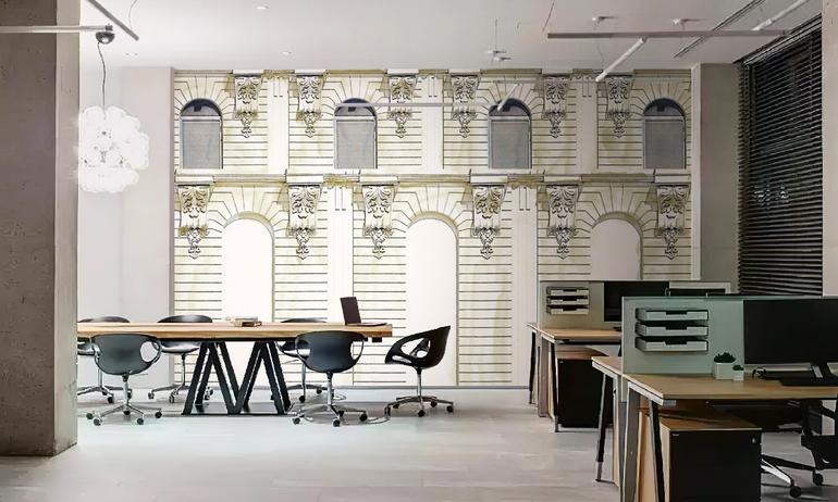 Paris facade wall mural wallpaper | ExtraWall photo in an interior