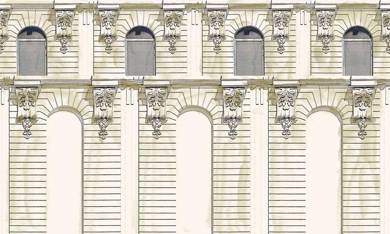 Paris facade wall mural wallpaper | ExtraWall photo