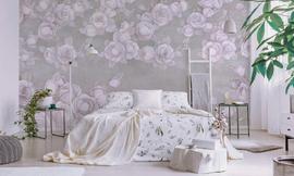 Light watercolor roses wall mural wallpaper | ExtraWall