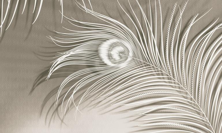 Peacock feathers wall mural wallpaper | ExtraWall large fragment photo