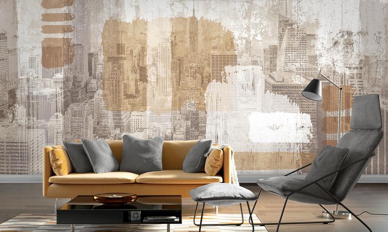 New York wall mural wallpaper | ExtraWall photo in smome beautiful interior
