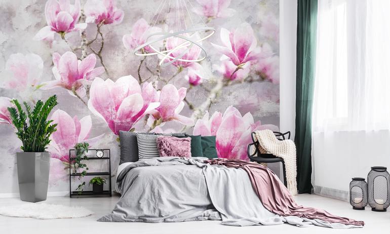 Magnolia wall mural wallpaper | ExtraWall photo in an interior