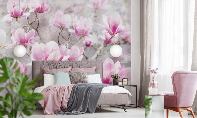 Magnolia wall mural wallpaper | ExtraWall photo in smome beautiful interior