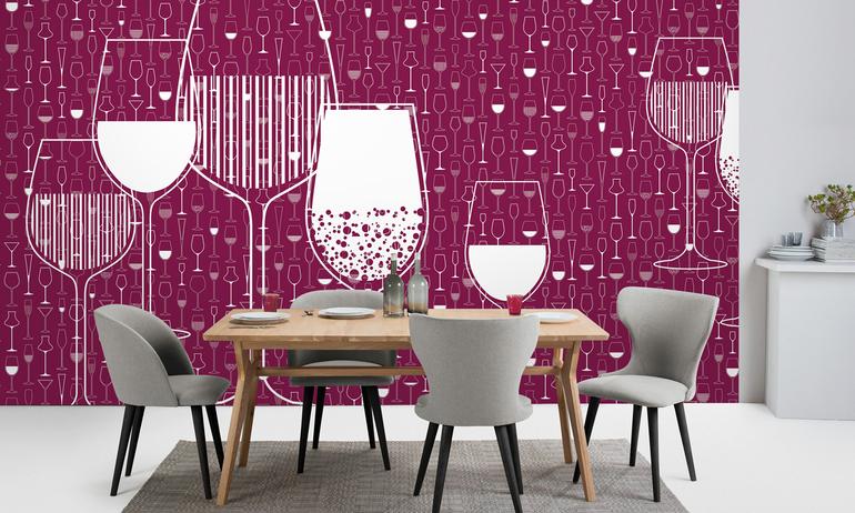 Wine Glasses wall mural wallpaper | ExtraWall photo in an interior