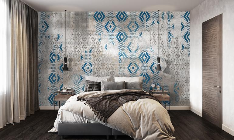 Rhombus wall mural wallpaper | ExtraWall photo in smome beautiful interior
