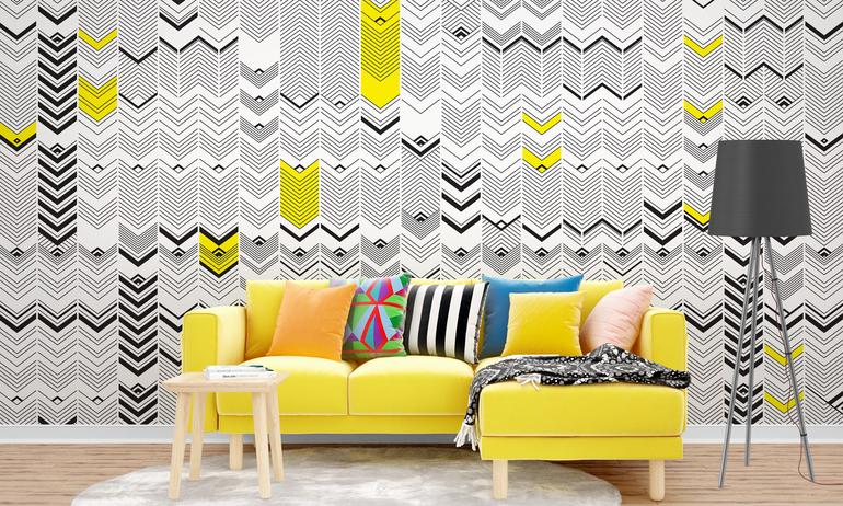 Zig-Zag wall mural wallpaper | ExtraWall photo in smome beautiful interior