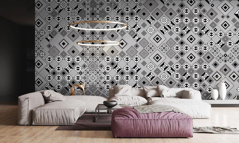Square wall mural wallpaper | ExtraWall photo in an interior