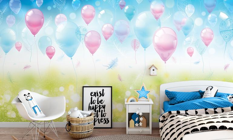 Holiday Bubbles wall mural wallpaper | ExtraWall photo in an interior