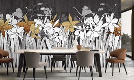 Orchids wall mural wallpaper | ExtraWall