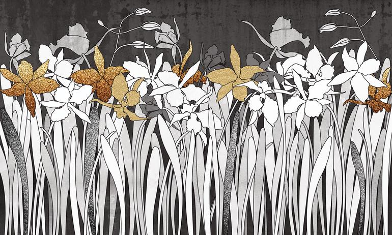Orchids wall mural wallpaper | ExtraWall