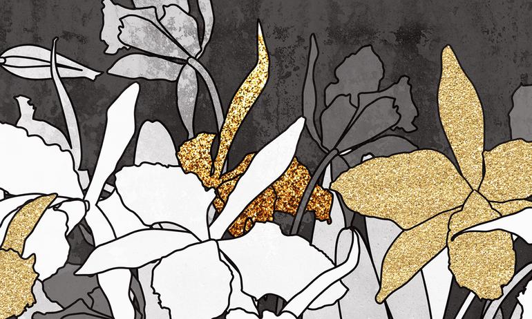 Orchids wall mural wallpaper | ExtraWall photo in smome beautiful interior