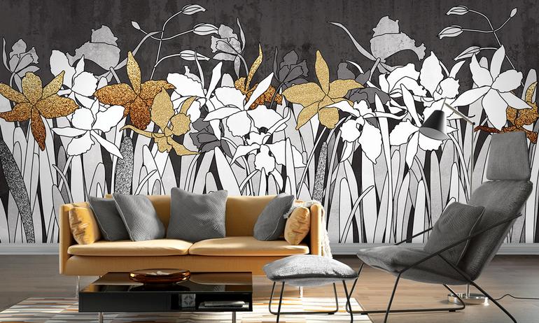 Orchids wall mural wallpaper | ExtraWall large fragment photo