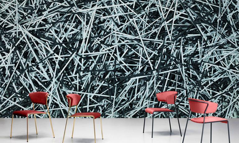 3d black-white stripes wallmural | ExtraWall photo in smome beautiful interior