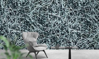 3d black-white stripes mini wallmural | ExtraWall