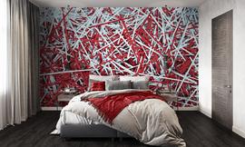 3d duotone stripes macro wallmural | ExtraWall