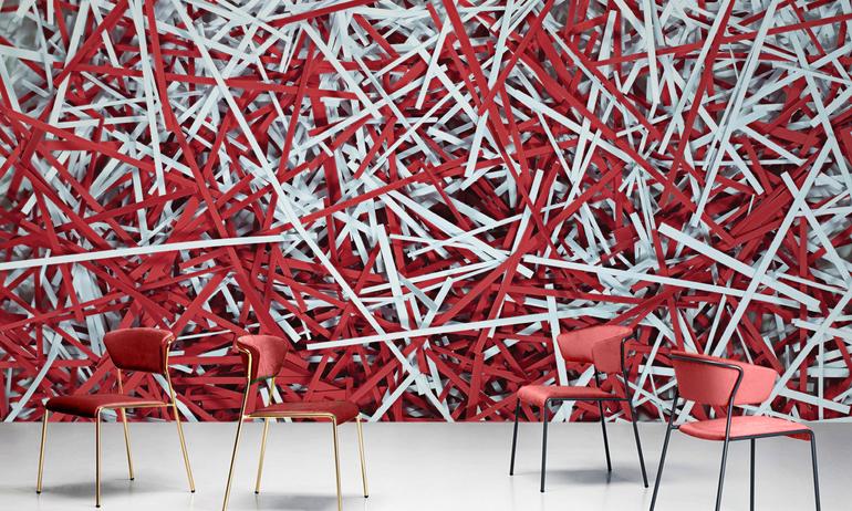 3d duotone stripes macro wallmural | ExtraWall photo in smome beautiful interior