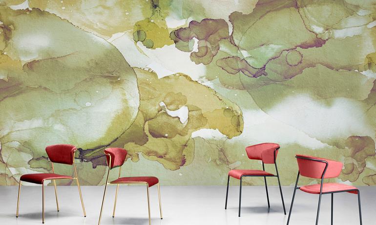Abstract alcohol ink wallmural | ExtraWall photo in smome beautiful interior