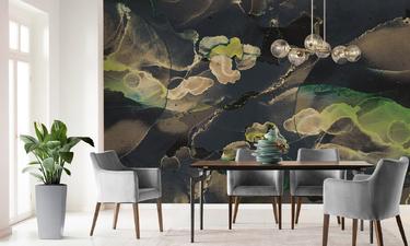 Abstract alcohol ink dark wallmural | ExtraWall
