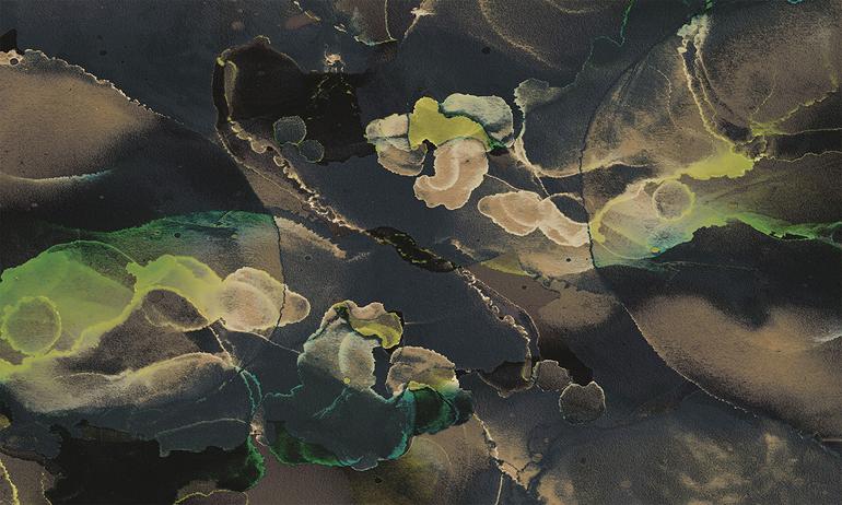 Abstract alcohol ink dark wallmural | ExtraWall