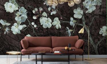 Apricot flowers wall mural wallpaper | ExtraWall